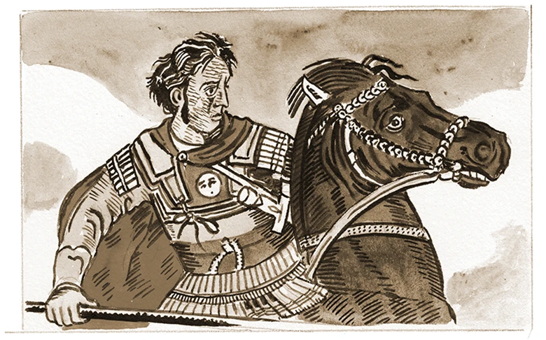 A drawing of a person riding a horse

AI-generated content may be incorrect.